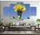 Quadros Decorativos Mosaico 5 peça Florais Cacto Flor Amarela 115x60cm - Imagem 1