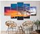 Quadros Decorativos Mosaico 5 peça Entardecer Luar Artístico 115x60cm - Imagem 2
