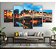 Quadros Decorativos Mosaico 5 peça Ponte Dublin Irland Penny  Rio Cidade Céu 115x60cm - Imagem 1