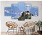 Quadros Decorativos Mosaico 5 peça Cristo Redentor Alto do morro do Corcovado Rio Janeiro 115x60cm - Imagem 2