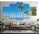 Quadros Decorativos Mosaico 5 peça Paisagem Coqueiro Mar Azul Céu 115x60cm - Imagem 1