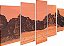 Quadros Decorativos Mosaico 5 peça Paisagem Montanhas no Deserto 115x60cm - Imagem 3