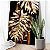 Quadro Decorativo Canvas Folhas Costela de Adão Douradas Preto Gold Ouro Vertical - Imagem 3