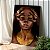 Quadro Decorativo Canvas Beleza Feminina Mulher com Maquiagem Bronze e Dourado Vertical - Imagem 3