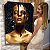 Quadro Decorativo Canvas Mulher com Maquiagem Dourada e Gotas Pretas Vertical - Imagem 6