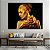 Quadro Decorativo Canvas Mulher com Maquiagem Dourada Segurando Flor Dourada Horizontal - Imagem 2