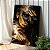 Quadro Decorativo Canvas Mulher com Maquiagem e Capa Preta e Dourada Ouro Gold Vertical - Imagem 4