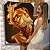 Quadro Decorativo Canvas Mulher com Maquiagem Dourada Ouro Gold Horizontal - Imagem 1