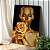 Quadro Decorativo Canvas Mulher com Maquiagem Dourada Ouro Gold - Imagem 3