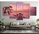 Quadros Decorativos Mosaico 5 peça Entardecer Por do Sol Pier Praia Mar 115x60cm - Imagem 1