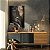 Quadro Decorativo Canvas Beleza Feminina Mulher Com Maquiagem Preta e Folhas de Ouro Vertical - Imagem 2