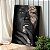 Quadro Decorativo Canvas Beleza Feminina Mulher Com Maquiagem Preta e Folhas de Ouro Vertical - Imagem 3