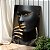 Quadro Decorativo Canvas Beleza Feminina Mulher com maquiagem preta e Delineado dourado Perfil Vertical - Imagem 4