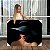 Quadro Decorativo Canvas Mulher Beleza Feminina Rosto Misterioso Chapéu Preto Horizontal - Imagem 1