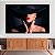 Quadro Decorativo Canvas Mulher Beleza Feminina Rosto Misterioso com Chapéu Preto  e Batom vermelho Horizontal - Imagem 4