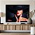 Quadro Decorativo Canvas Mulher Beleza Feminina Rosto Misterioso com Chapéu Preto  e Batom vermelho Horizontal - Imagem 3