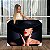 Quadro Decorativo Canvas Mulher Beleza Feminina Rosto Misterioso com Chapéu Preto  e Batom vermelho Horizontal - Imagem 1