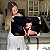 Quadro Decorativo Canvas Mulher Beleza Feminina Rosto Misterioso com Chapéu Preto  e Batom vermelho Horizontal - Imagem 6