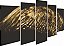 Quadros Decorativos Mosaico 5 peça Asas de Anjo Dourada 115x60 - Imagem 3