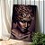 Quadro Decorativo Canvas Mulher Beleza Feminina Maquiagem e Penas Douradas no Cabelo Vertical - Imagem 3