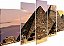 Quadros Decorativos Mosaico 5 peça Pirâmide Egito Deserto 115x60cm - Imagem 3