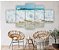 Quadros Decorativos Mosaico 5 peça Ondas do Mar Maré 115x60cm - Imagem 2