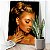 Quadro Decorativo Canvas Mulher Beleza Feminina Maquiagem Dourada Gold Luxo Penteado Vertical - Imagem 2