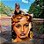 Quadro Decorativo Canvas Mulher Beleza Feminina Batom Gold Coroa de Flores Vertical - Imagem 1