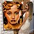 Quadro Decorativo Canvas Mulher Beleza Feminina Batom Gold Coroa de Flores Vertical - Imagem 6
