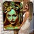Quadro Decorativo Canvas Mulher Beleza Feminina Olhos Amarelos e Coroa de Flores Vertical - Imagem 6