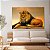 Quadro Decorativo Canvas Animal Selvagem Leão Rei Floresta Entardecer Horizontal - Imagem 1