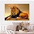 Quadro Decorativo Canvas Animal Selvagem Leão Rei Floresta Entardecer Horizontal - Imagem 4