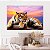Quadro Decorativo Canvas Animal Selvagem Tigre Deitado na Pedra Horizontal - Imagem 1