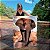 Quadro Decorativo Canvas Animal Selvagem Elefante Colorido Caminhando na Estrada Vertical - Imagem 1