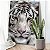 Quadro Decorativo Canvas Animal Selvagem Tigre Branco Olhos Azuis Vertical - Imagem 4