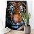 Quadro Decorativo Canvas Animal Selvagem Face Tigre Colorido Vertical - Imagem 2