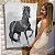 Quadro Decorativo Canvas Animal Cavalo Preto e Branco Vertical - Imagem 6