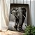 Quadro Decorativo Canvas Animal Selvagem Elefante Preto e Branco Caminhando Vertical - Imagem 3