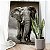 Quadro Decorativo Canvas Animal Selvagem Elefante Preto e Branco Caminhando Vertical - Imagem 2