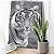 Quadro Decorativo Canvas Animal Selvagem Tigre Preto e Branco Vertical - Imagem 4