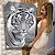 Quadro Decorativo Canvas Animal Selvagem Tigre Preto e Branco Vertical - Imagem 6