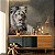 Quadro Decorativo Canvas Leão Animal Selvagem Rei Preto e Branco Vertical - Imagem 3