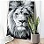 Quadro Decorativo Canvas Leão Animal Selvagem Rei Preto e Branco Vertical - Imagem 4