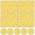 3068] Kit 8 Peças Mesa Posta - 4 Sousplast para Pratos e 4 Porta Copos Geométrico Fundo Amarelo e Degrade Dourado - Imagem 4