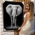 Quadro Decorativo Flutuante Elefante Preto e Branco Animal Silvestre - Imagem 1