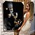 Quadro Decorativo Flutuante Mulher com Maquiagem Preto e Dourada  com Ampola do Tempo - Imagem 1