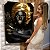 Quadro Decorativo Flutuante Mulher com Maquiagem Preto e Dourada com Abacaxi - Imagem 1