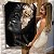 Quadro Decorativo Mulher com Maquiagem Preto e Dourada Folhas de Ouro no Rosto - Imagem 1