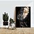 Quadro Decorativo Mulher com Maquiagem Preto e Dourada Folhas de Ouro no Rosto - Imagem 3