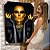 Quadro Decorativo Flutuante Mulher com Maquiagem Dourada Colar Dourado - Imagem 1